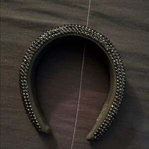Chic Black Crystal Embellished Headband